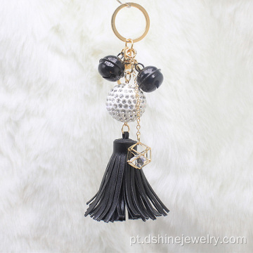 Chaveiro de Tassel de couro com fecho para saco Shambala pingente